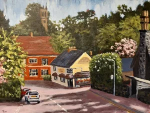 Village Green, a painting by Richard Trigg