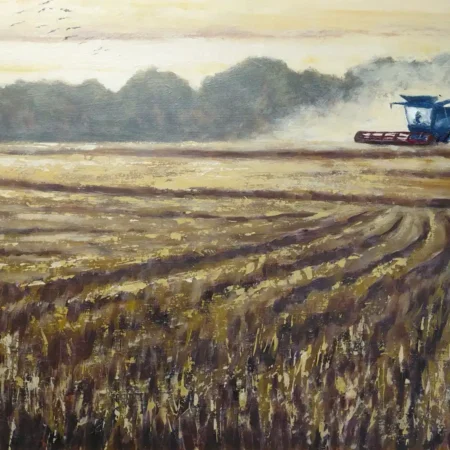 One Man went to Mow. A painting by Richard Trigg